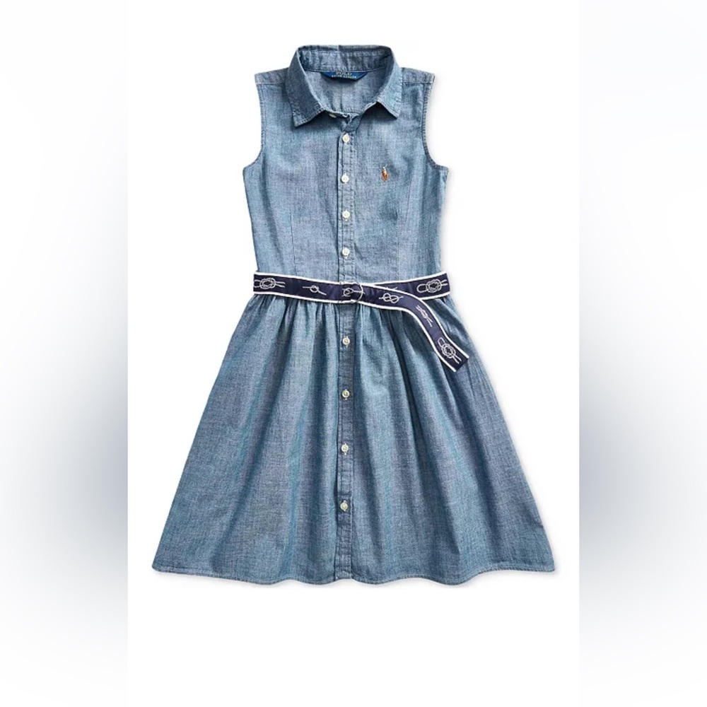 Polo by Ralph Lauren Blue One Shoulder A-Line Sundress